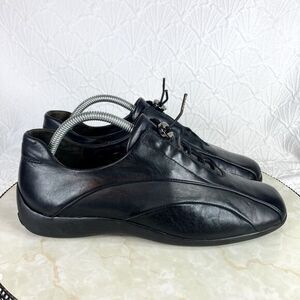 Paul Green Shoes Womens Size 10 Black Leather Munchen Comfort Lace Up Casual